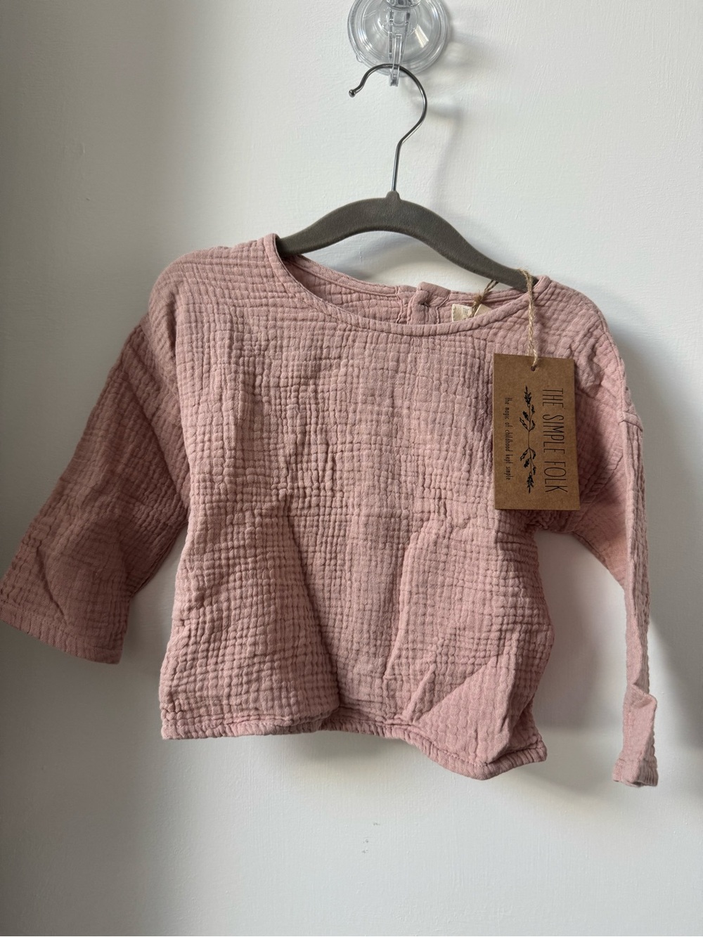 Simple Folk Button Back Top for Baby